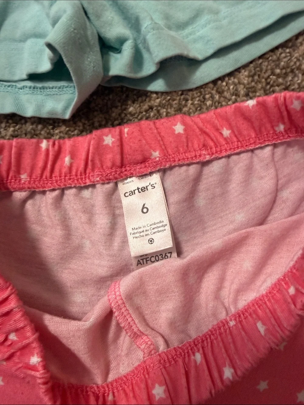 Mint Pull-On Shorts & Pink Star Shorts